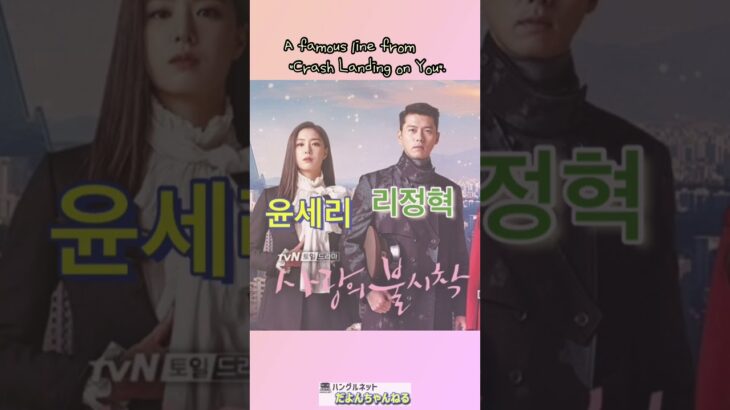 [韓国ドラマ]愛の不思議の名セリフ　| K-drama ‘Crash landing on you’ | 한국어 日本語 English