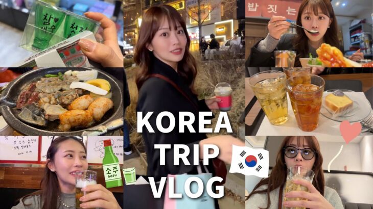 【韓国Vlog】食べて飲んで爆買いした3泊4日旅🍻🇰🇷 韓国料理・カフェ・セレクトショップ・プロメイク💄最高すぎた〜！【Korea Trip】