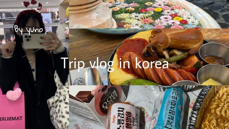 trip vlog｜韓国旅行🇰🇷ep2｜景色が良いスタバで朝ごはん🌿｜狎鴎亭ランチ🥪｜現代ソウル🛒｜念願の漢川公園でラーメン🍜
