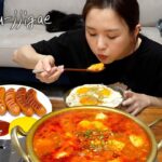 리얼먹방▶ ONE팬 순두부찌개 & 계란밥,소세지 ☆ 집밥먹방ㅣSundubu-jjigae&SausageㅣREAL SOUNDㅣASMR MUKBANGㅣ