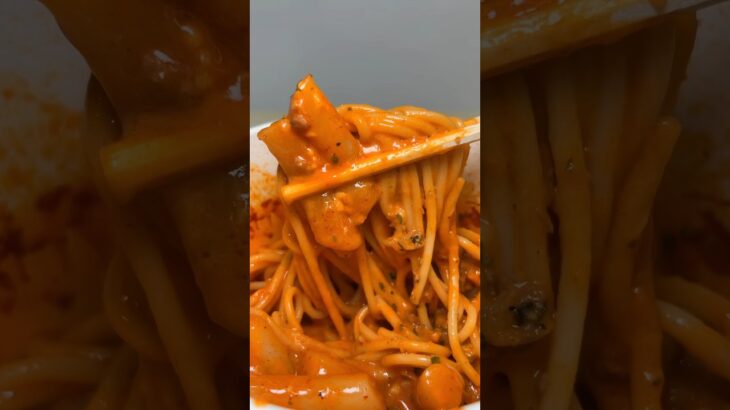 rose buldak pasta tteokbokki #asmr #koreanfood