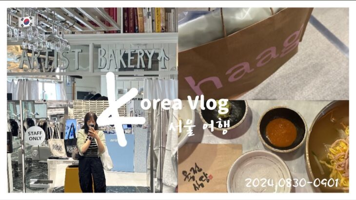 《韓国旅行》8月韓国・ソウル旅 Day1| 안국 여의도 홍대 동대문 | ARTIST BAKERY | 現代百貨店で爆買い | サムギョプサルにナイトショッピング🛍️ |