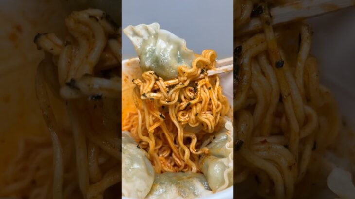 spicy bibim noodles with chili dumplings #asmr #koreanfood