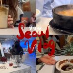 [vlog] 親子韓国旅行 day1🎄明洞の美味しいサムギョプサル🐷新沙の可愛すぎるカフェ☕️🤍バスの乗り方も🚌