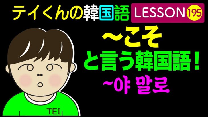 韓国語Lesson_195【〜こそ/~야말로】 〜こそと言う韓国語！