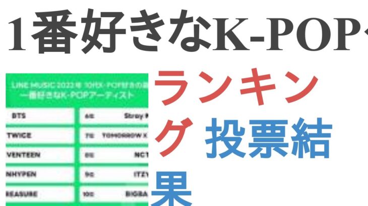 1番好きなK-POPグループは？【ランキング】