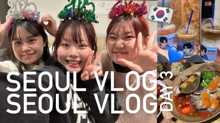 【韓国Vlog】3泊4日韓国旅行🇰🇷最終日🥲ユッケビビンバ🐂カンジャンケジャン🦀韓国おでん🍢東大門でショッピング💍ウソクさんのトリコ🤩2️⃣0️⃣2️⃣5️⃣party🎉