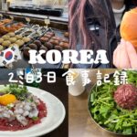 【韓国vlog】2泊3日韓国旅での食事記録🎀🇰🇷｜韓国カフェ｜チキン｜ミナリユッケ｜塩パン