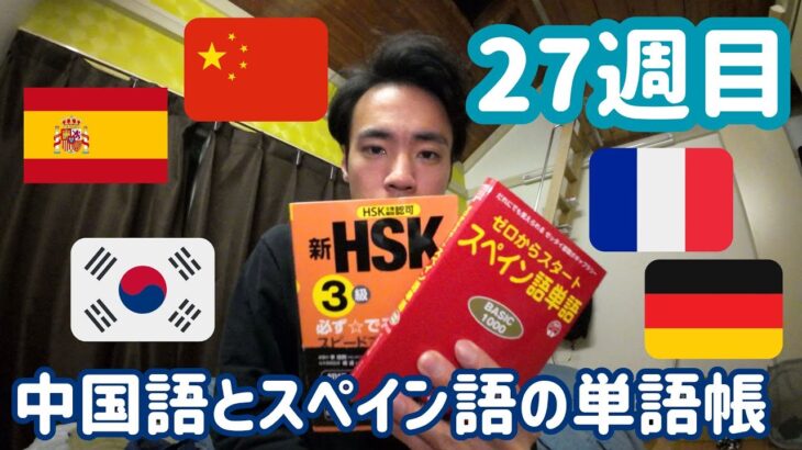 【27週目】中国語とスペイン語に新たな刺客が！【韓国語の難しさに撃沈…】