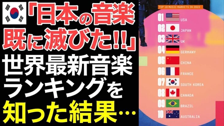 【海外の反応】「日本はK POPのブームには勝てない！」世界音楽ランキングを見た結果→ 韓国「嘘でしょ…？」【にほんのチカラ】