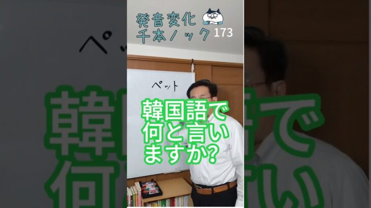韓国語発音変化千本ノック173「ペット」韓国語で何と言いますか？ #韓国語学堂 #韓国語発音 #ミレ韓国語学院