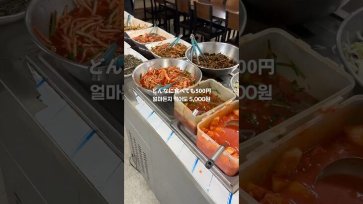 서울에서 5000원 한식뷔페 ソンスで500円韓国料理食べ放題 #한식뷔페 #일본인 #ソンス #韓国料理