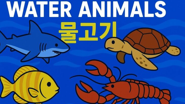 “Learn Water Animals in Korean 🐠 | Korean Vocabulary for Beginners | 해양동물 이름 🇰🇷