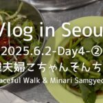 【日韓夫婦】Vlog in Seoul 2025.6.2-Day４-②［A Peaceful Walk & Minari Samgyeopsal］