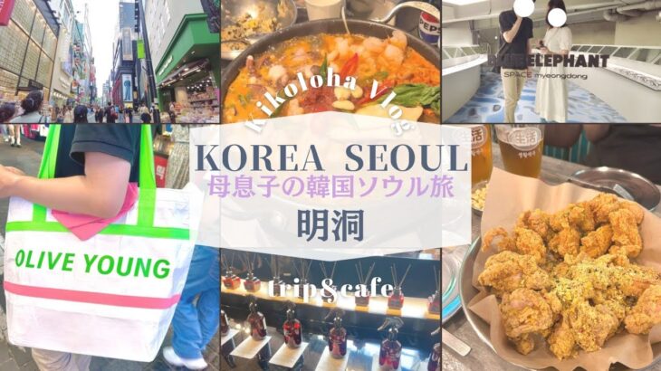 【韓国ソウル旅Vlog🇰🇷1日目】最新の明洞でグルメとショッピングを思いっきり楽しむアラフィフ母と大学生息子🛍️明洞ホテル紹介