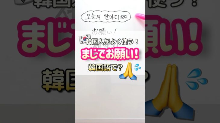 【韓国人がよく使うフレーズ🇰🇷】まじでお願い😫🙏は韓国語で？#韓国語 #韓国語勉強 #韓国語フレーズ #韓国語学習 #shorts
