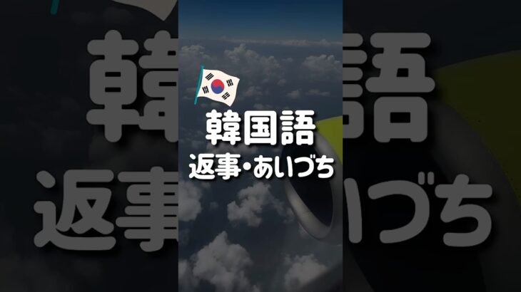 【10秒韓国語】会話で一番よく使うあいづちフレーズ🗣️