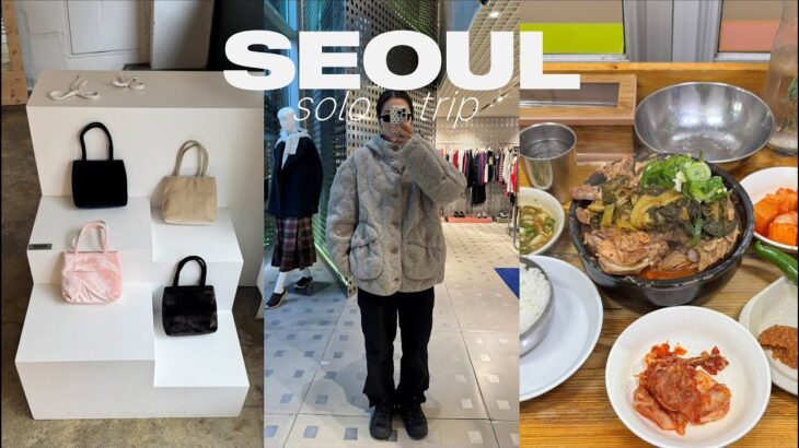 ENG ) 最新 2025.10 ソウル一人旅 * かわいいアウター探し🍂 美味しいもの食べまくってほくほくしたよ♨               vlog ひとり旅 買い物 観光 ショッピング