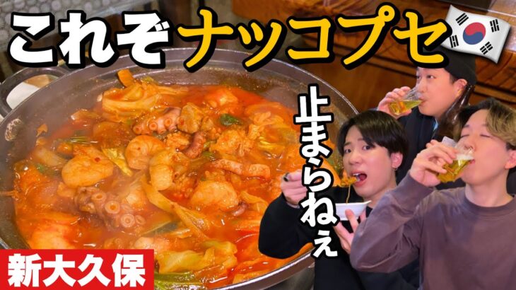 【韓国料理】無限にビールっ！タコも海老もホルモンも辛うまに煮込んだナッコプセがまじ食べたくなる動画なので注意してください。【モッパン】新大久保