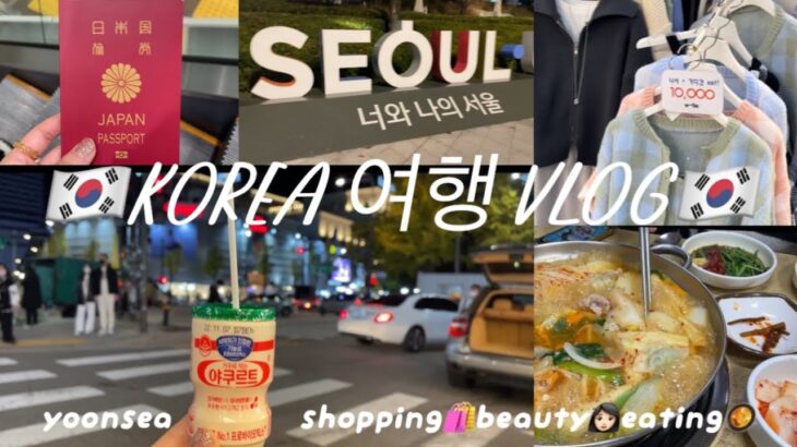 【韓国vlog】約3年ぶりの韓国ソウル旅🇰🇷/東大門ナイトショッピング/高速ターミナルと弘大でお買い物🛍️