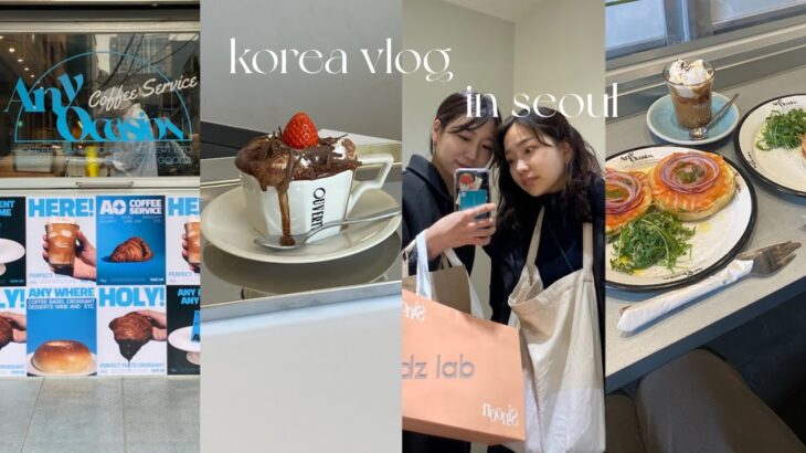 [韓国vlog]初韓国に来た友達と2泊３日旅行コース🇰🇷🐰カフェ巡り/買い物/おすすめご飯屋さん