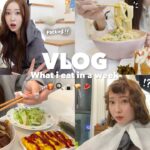 【Korea Vlog】一人暮らし留学生の日常🏡韓国での人生初パーマが衝撃的すぎた💇‍♀️🌀自炊記録/寝起きウーバー/パッキング🧳🍽️