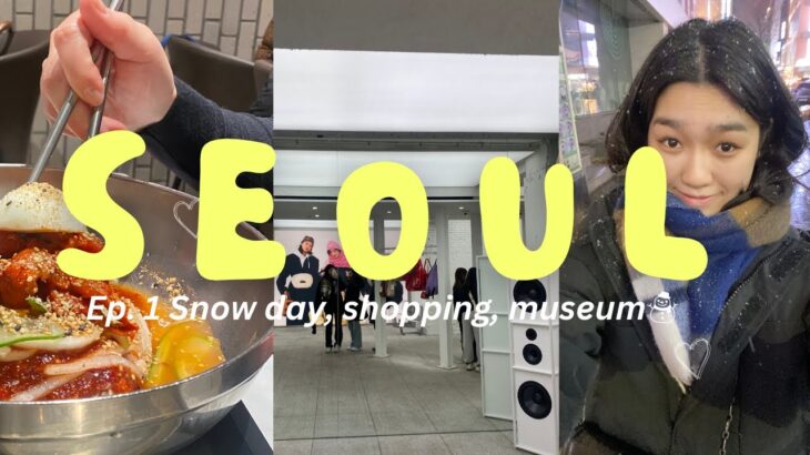 【韓国 vlog 🇰🇷】snow in seoul❄️ Myeongdong, Shinsegae, Shopping, National Museum of Korea 女子旅行