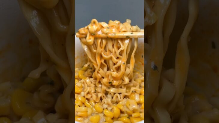 carbo buldak ramen with corn cheese topping #asmr #koreanfood