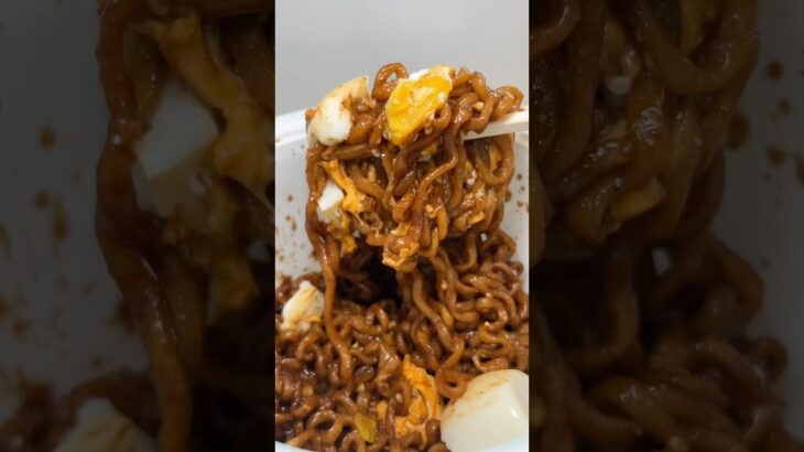 jjapaghetti egg cheese eat together #asmr #koreanfood