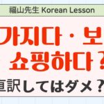 直訳してはいけない韓国語？！(망가지다, 보고, 쇼핑하다)