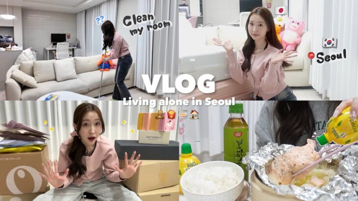 【Vlog】韓国一人暮らし再開Vlog🏠✨🇰🇷少し寂しい渡韓初日😢２ヶ月放置した家の掃除🧹🌀大量の荷物開封？📦💦