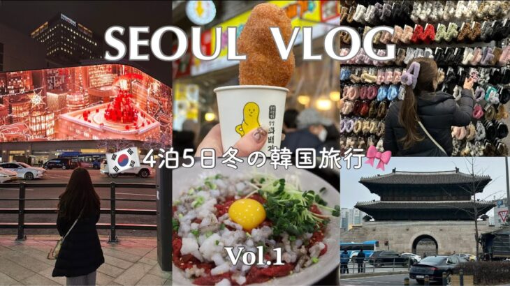 【SEOUL vlog⛄️①】4泊5日冬の韓国旅行🇰🇷✈️/広蔵市場 東大門 明洞/韓国グルメ･ショッピング🛍moxyソウル明洞泊【韓国vlog】