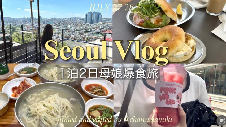 【韓国Vlog】母娘爆食い&爆買い旅🇰🇷💞1泊2日ソウルを大満喫🌻｜タッカンマリ&カルグクス・梨泰院絶景カフェ・聖水カフェ巡り｜한글자막