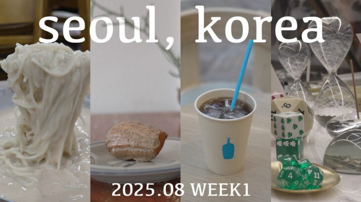【韓国vlog】2025年8月最新！弘大・汝矣島ひとりグルメ&カフェグルメ巡り！コングクス|ユッケジャンカルグクス