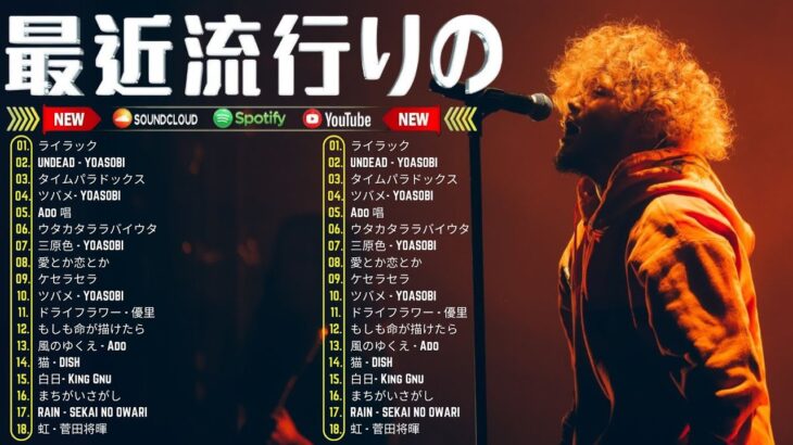 【広告なし】有名曲J POPメドレー 🍃 邦楽 ランキング 2025 🍃日本最高の歌メドレー こっちのけんと、優里、YOASOBI、 あいみょん、米津玄師 、宇多田ヒカル、ヨルシカ