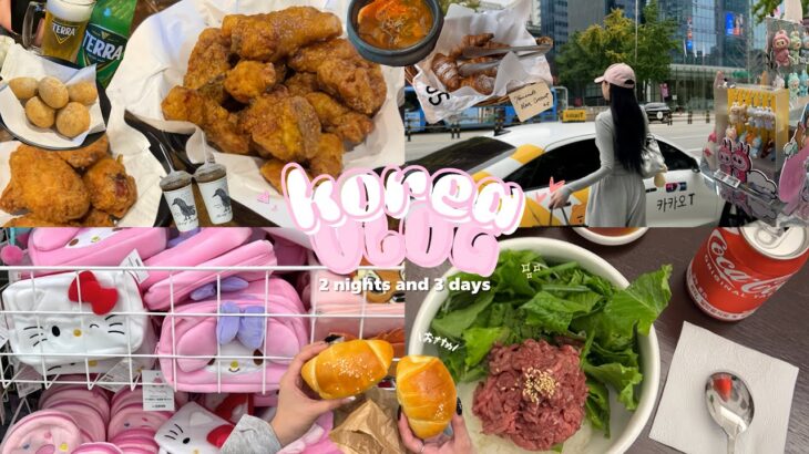 【Vlog】念願！人生初めての韓国旅行🇰🇷✈️食べて歩いて散財しまくり🍔💸💦大満喫した2泊3日！グルメ、買い物、食べ歩き⭐️