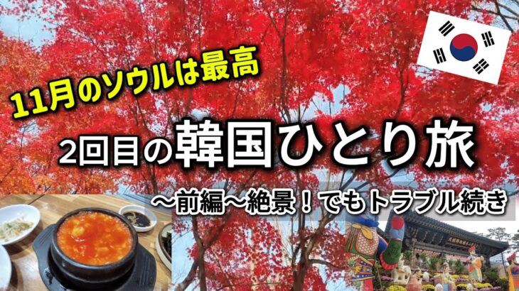 【韓国ひとり旅Vlog】2回目前編｜今回も色々やらかす｜紅葉が最高だった韓国KR